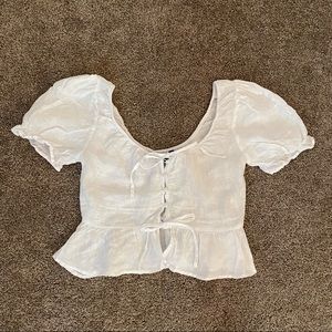 white short sleeve top